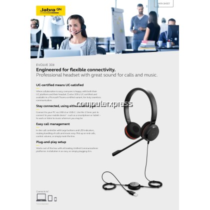 Wireless Headphones Evolve 30 Ii Jabra Skype Headset Jabra EVOLVE